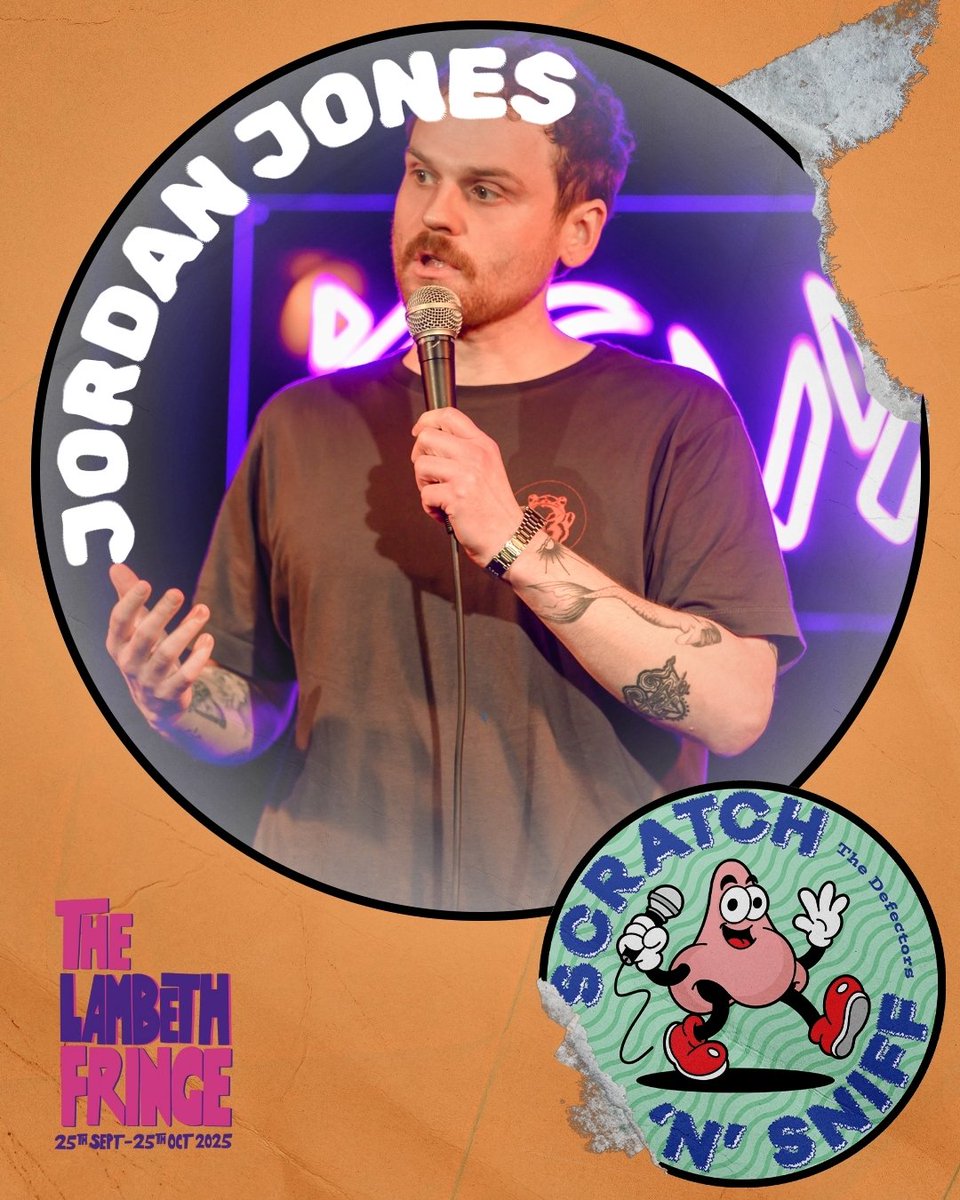 <a href="/lambethfringe/">The Lambeth Fringe</a> Our first act for October's Scratch ‘n’ Sniff is the incredible Jordan Jones!  

Komedia New Comedy Award 2025 Semi-Finalist Jordan Jones is a Brighton based stand-up comedian, doing personal and sometimes silly one-liner(ish) observational comedy.  

Tix: lambethfringe.com/events/the-def…