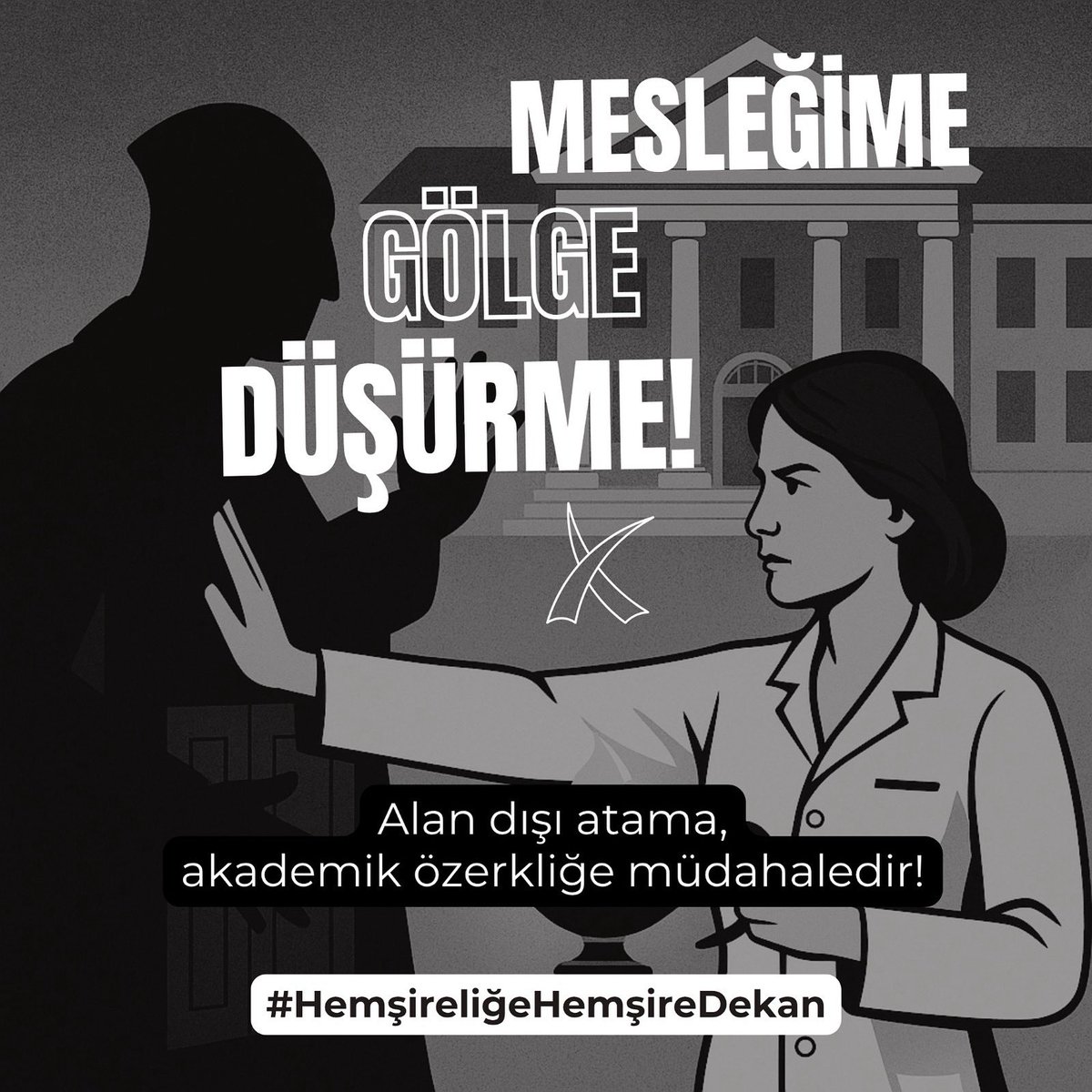 Mesleğime gölge düşürme! Alan dışı atama, akademik özerkliğe müdahaledir!
#HemşireliğeHemşireDekan

<a href="/universitemDEU/">Dokuz Eylül Üniversitesi</a>
<a href="/DeuGenel/">Dokuz Eylül Üniversitesi Genel Sekreterliği</a> 
<a href="/hemsirelikdeu/">DEÜ Hemşirelik Fakültesi</a>
<a href="/_bayramyilmaz_/">Prof. Dr. Bayram Yılmaz</a> 
<a href="/cardioceptor/">Mehmet Birhan YILMAZ 🇹🇷</a> 
<a href="/erolozvar/">Erol Özvar</a>
<a href="/YuksekogretimK/">Yükseköğretim Kurulu (YÖK)</a>
