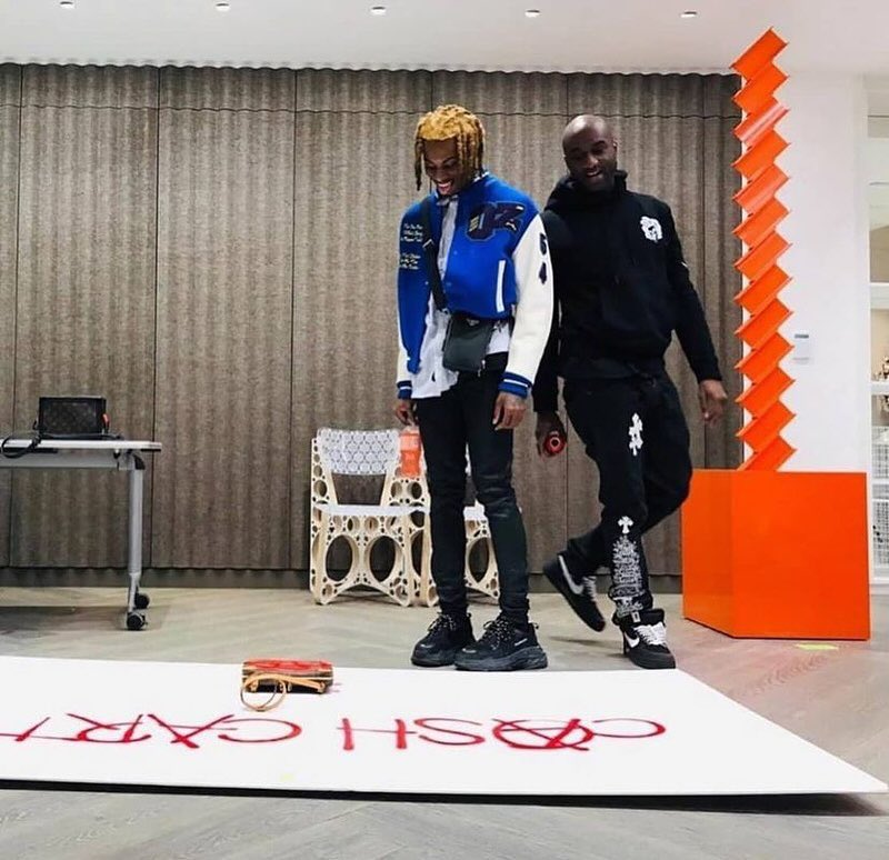 Playboi Carti &amp; Virgil Abloh's spray paint poster displayed at his Paris exhibition ❤️