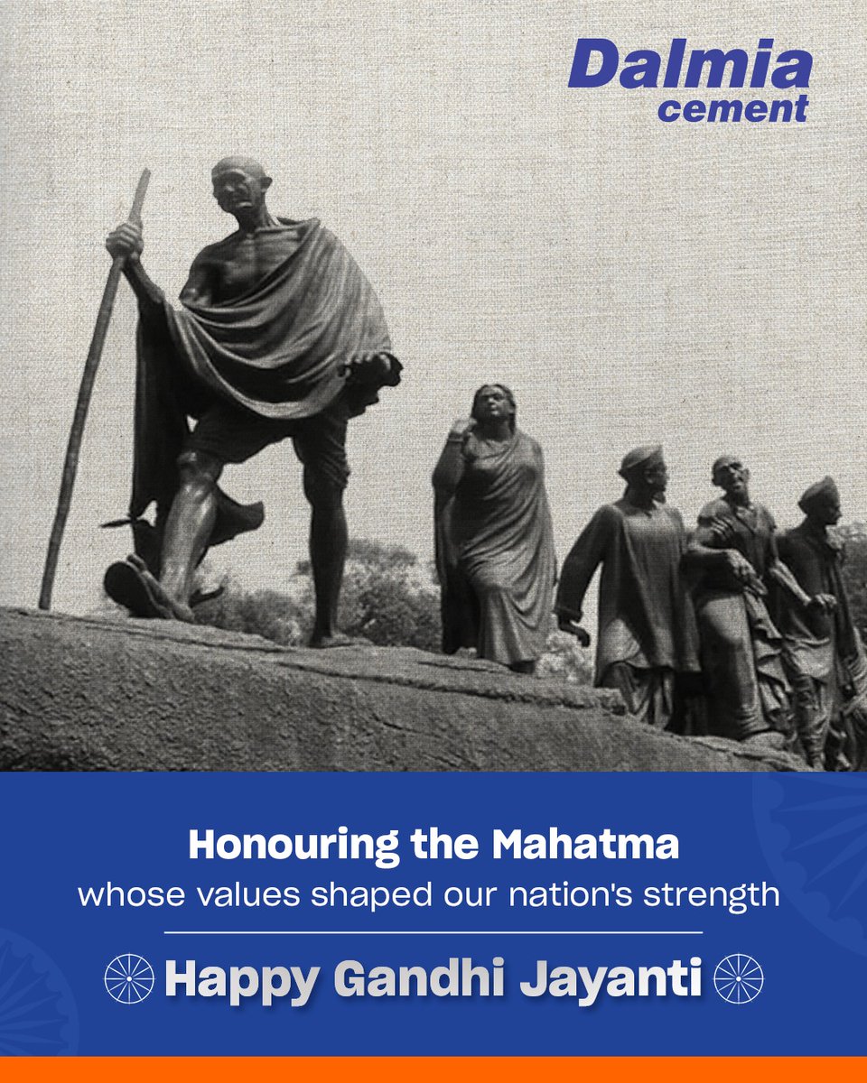 Honouring the Mahatma whose values shaped our nation's strength. 

Happy Gandhi Jayanti.

#DalmiaCement #GandhiJayanti2025 #RCFExpert
