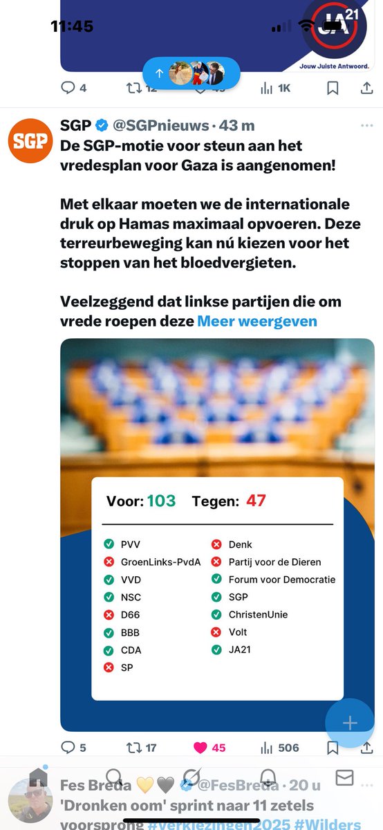 Hopen op vrede en dan tegen een plan zijn dat zelfs door de Palestijnse autoriteit en Qatar wordt gesteund. Het kan bij #GroenLinksPvdA en #D66 . Volledig van het padje #Piri cs.