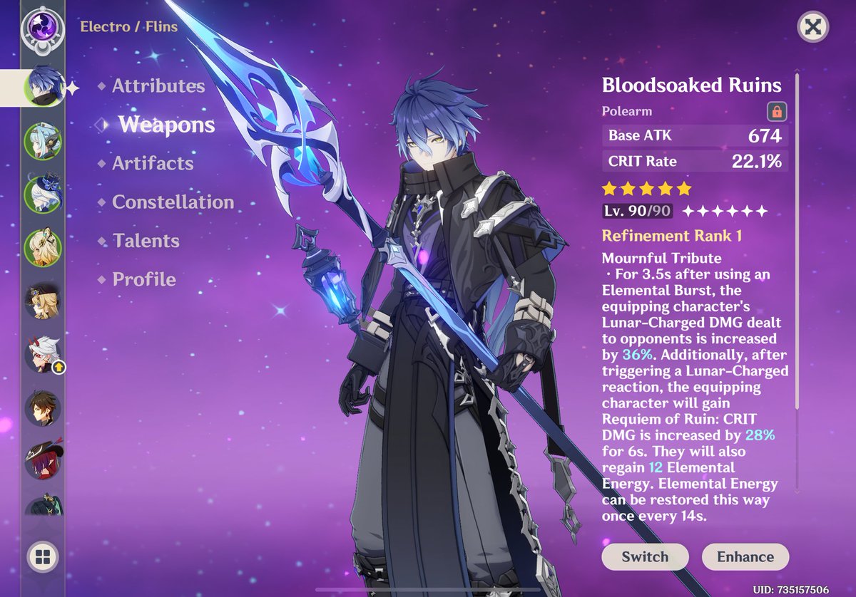 KeeperFlins's tweet photo. By the way i forgot to post it but i got myself a C1 R1 Flins, artifacts are still a wirk in progress (the Flower is still trash) im trying to go for C2~ https://t.co/hxJmEheSkv