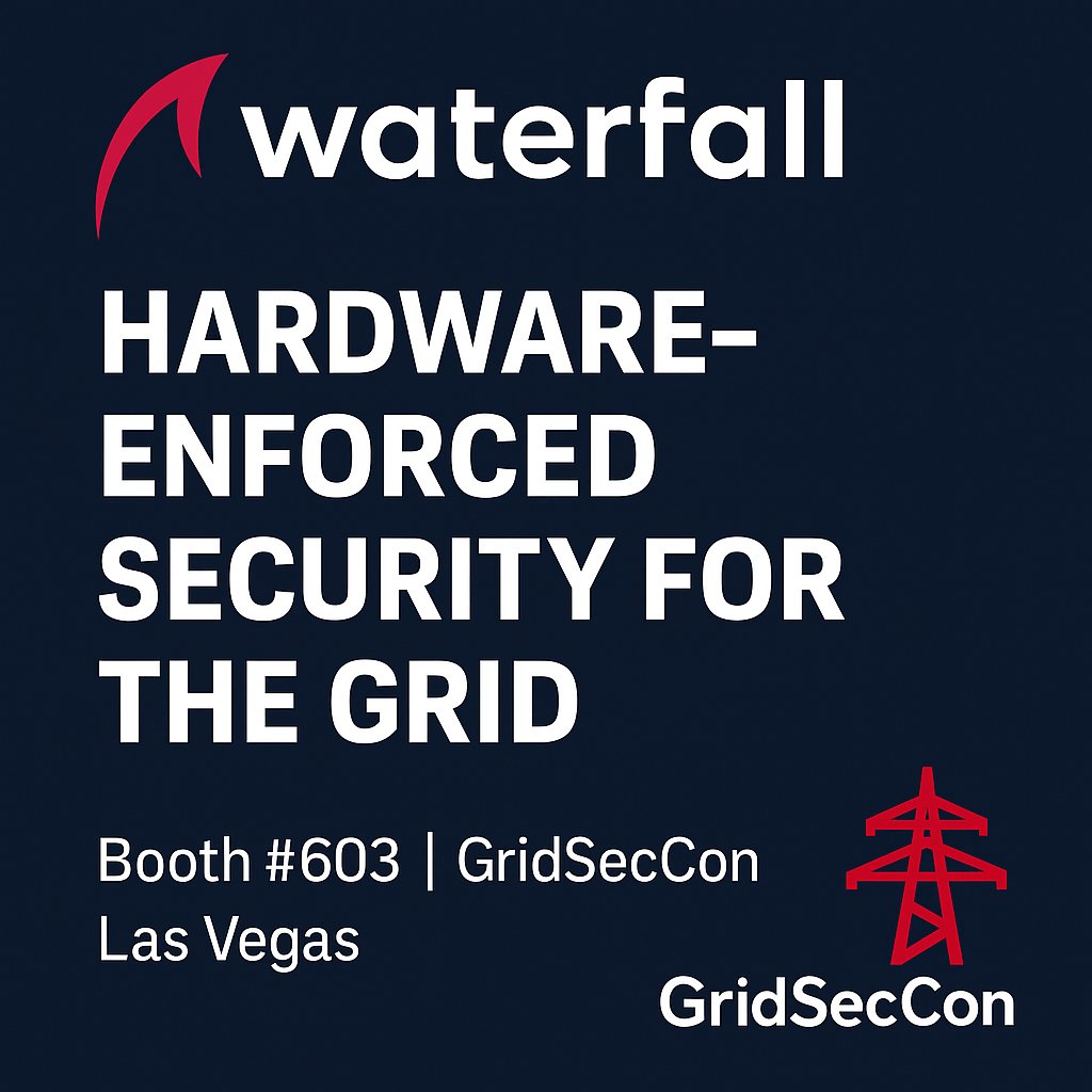 ccasel's tweet image. @WaterfallSecure is co-sponsoring #GridSecCon 2025 in Las Vegas (Oct 7–10)!
See how our Unidirectional Gateways + HERA (no TCP/IP remote access) protect OT, keep utilities NERC CIP-compliant &amp;amp; stop cyberattacks at the source.
📍 Booth #603 – let’s talk OT security!
#OTsecurity…