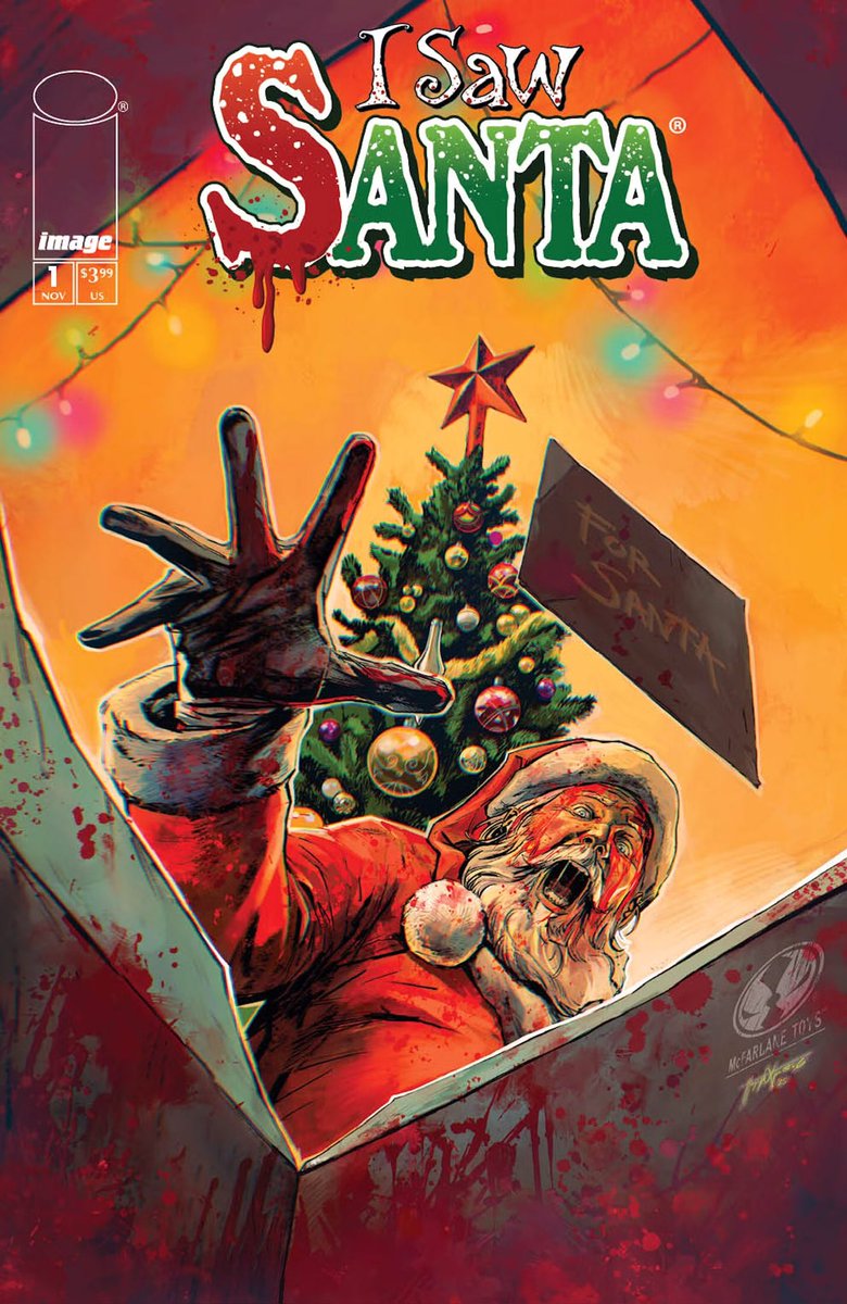 My cover for the always awesome <a href="/chriskillian/">Chris Killian</a> , Andrew Sanders and Thomas Nachlik’s "I Saw Santa" #1 from <a href="/ImageComics/">Image Comics</a> &amp; <a href="/Todd_McFarlane/">Todd McFarlane</a> !!
Also my name is mentioned in the same paragraph with the legendary Greg Capullo on <a href="/CBR/">CBR</a> and I’m giddy 😎🤘cbr.com/spawn-crossove…