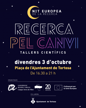 #agendaURV | El Campus Terres de l'Ebre #URV se suma a la Nit Europea de la Recerca amb una fira de tallers científics per a tots els públics. Activitat gratuïta i sense inscripció prèvia.

🗓️Divendres 3/10
🕚16:30h
📍Plaça de l'Ajuntament de #Tortosa

👉agenda.urv.cat/ca/agenda/3124…