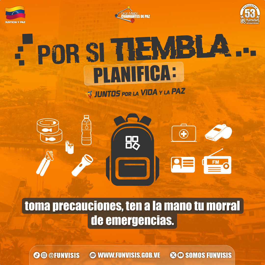 La preparación hace la diferencia. No olvides que los #Sismos no se pueden predecir, por ello debes estar siempre alerta.

Te invitamos a conocer nuestra campaña #PorSiTiembla, allí encontrarás qué hacer antes, durante y después de un terremoto.

#Campaña #FunvisisInforma