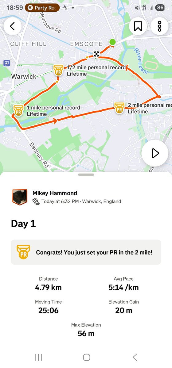 Day 1 running for <a href="/prostateunited/">Prostate United</a> <a href="/ProstateUK/">Prostate Cancer UK</a>. Any donations are appreciated all for a great cause prostateunited.prostatecanceruk.org/fundraising/mi…