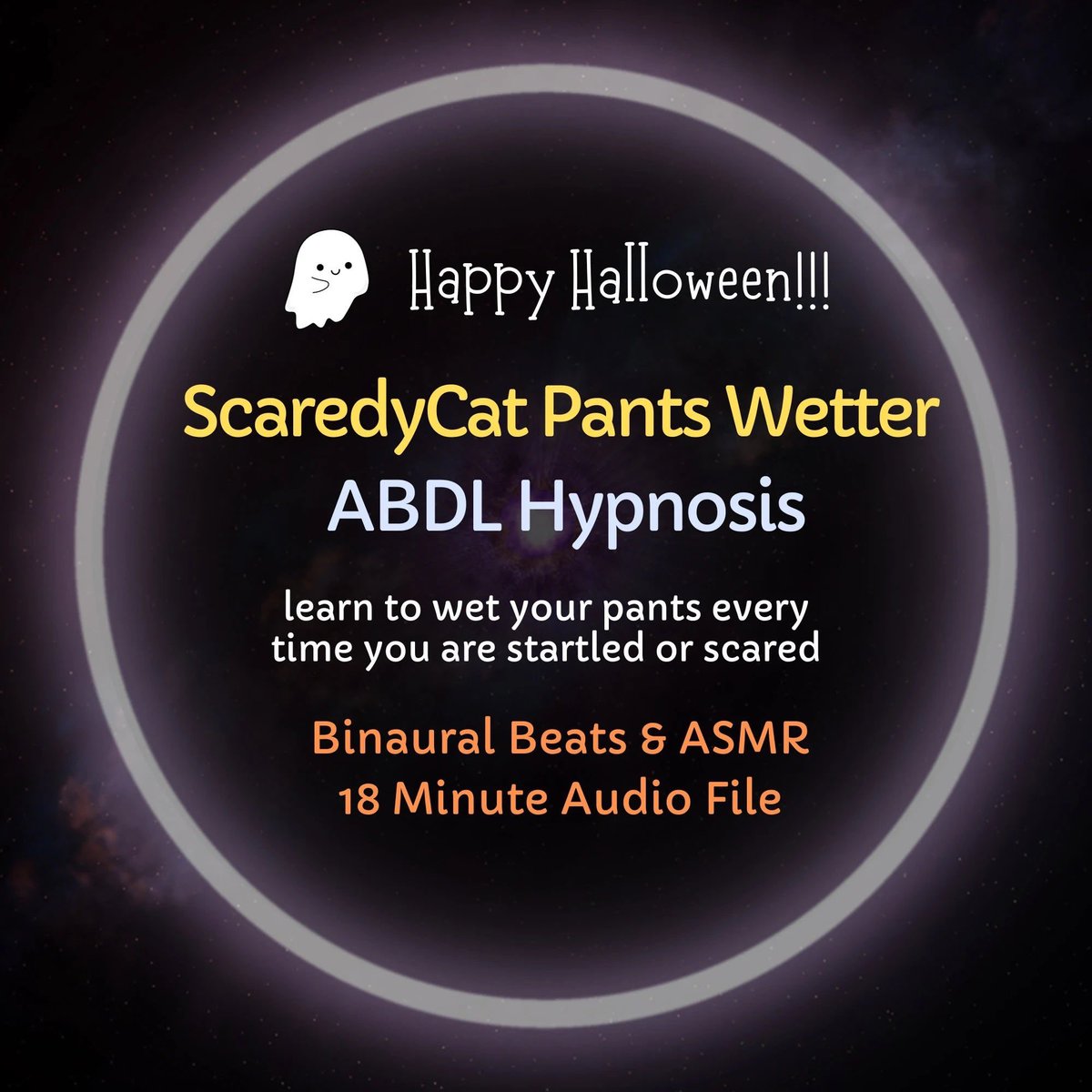 👻 Giveaway Time!! Halloween is just around the corner, so one of you is gonna be a scaredy-cat pants wetter 😱 💦 👖 

To enter retweet this post and comment with your fav Halloween costume. Good luck little monsters 😈 

Explore my ABDL Audio Collection: hypnocatabdl.myshopify.com
