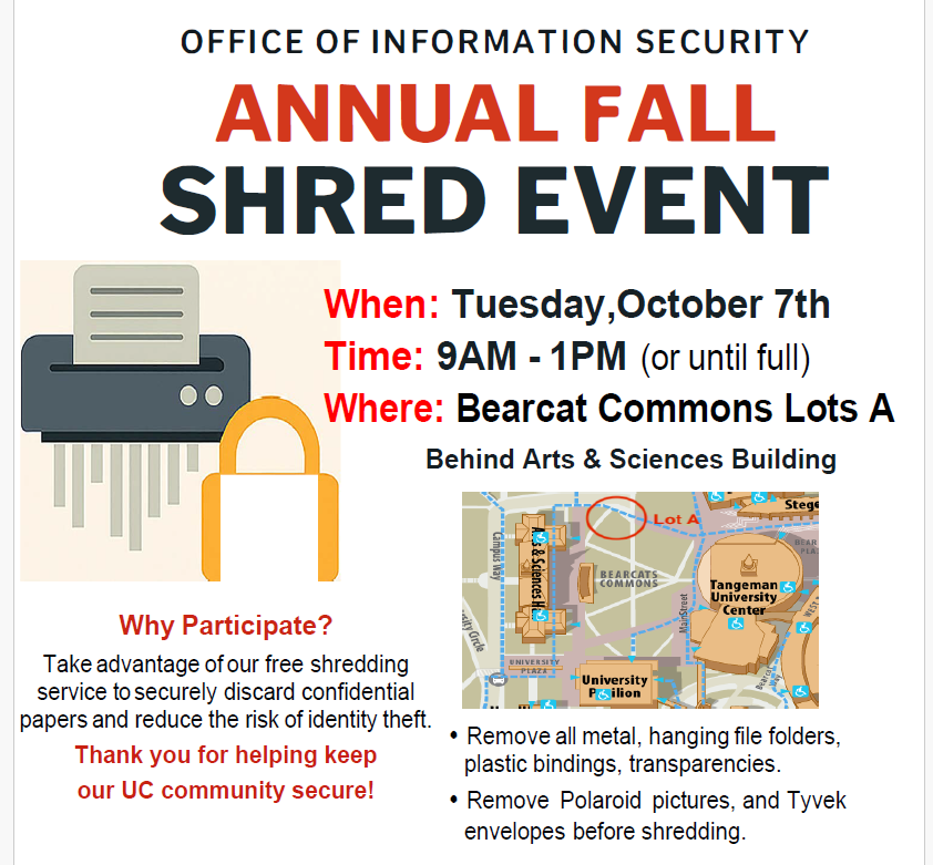 🔐 October is Cybersecurity Awareness Month!

The Office of Information Security (OIS) is here to help you stay informed

🧠 Learn the basics: Think before you click
🔐 Use strong passwords + enable MFA
🛡️ Keep your software updated
📧 Report phishing — don’t fall for it
