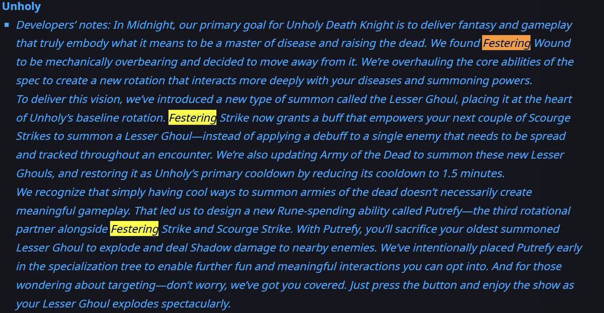 Massive Unholy DK changes. This is only the tip of the iceberg.