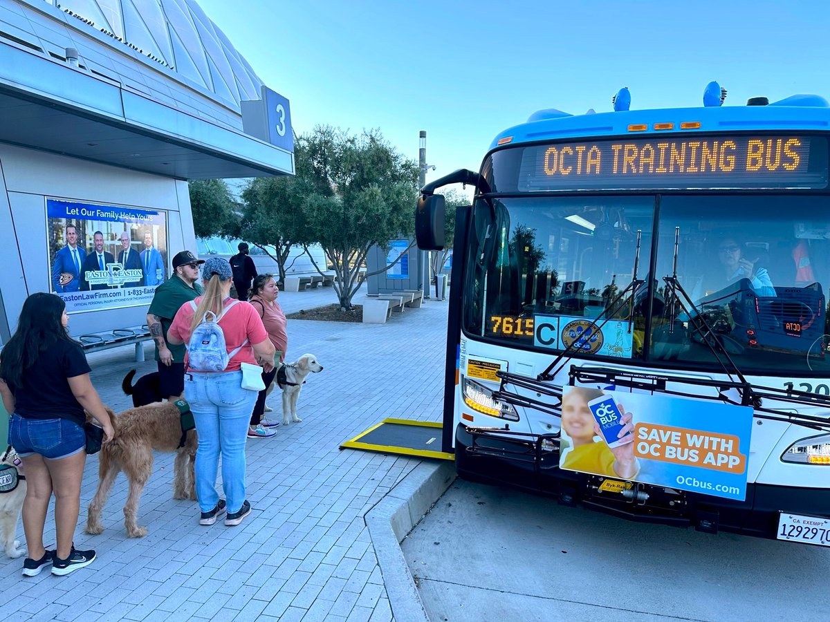 OCTA will again open some OC Buses to dogs for Service Animal Training Day this Saturday from 8am to 1pm at the Anaheim's ARTIC. The training gives service and therapy dogs real-world practice helping people with special needs navigate public areas. Info: bit.ly/3VLbFVJ