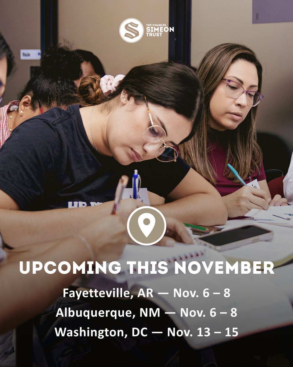 Next month, several Women’s Workshops on Biblical Exposition are happening across the U.S.—including:

📍 Fayetteville, AR — Nov. 6–8
📍 Albuquerque, NM — Nov. 6–8
📍 Washington, DC — Nov. 13–15

Each workshop offers hands-on practice, thoughtful feedback, and instruction
