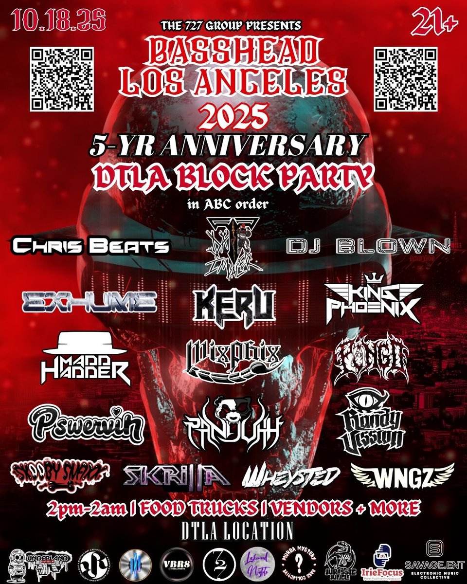 Rage_RecoverEnt's tweet photo. 5th Year Anniversary Bass Head LA 2025!!! https://t.co/CfTtPUj8LO