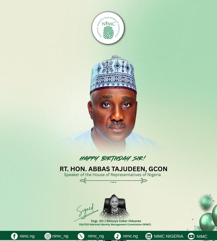 Happy 60th birthday to Mr. Speaker,  Rt. Hon. Abbas Tajudeen,GCON.