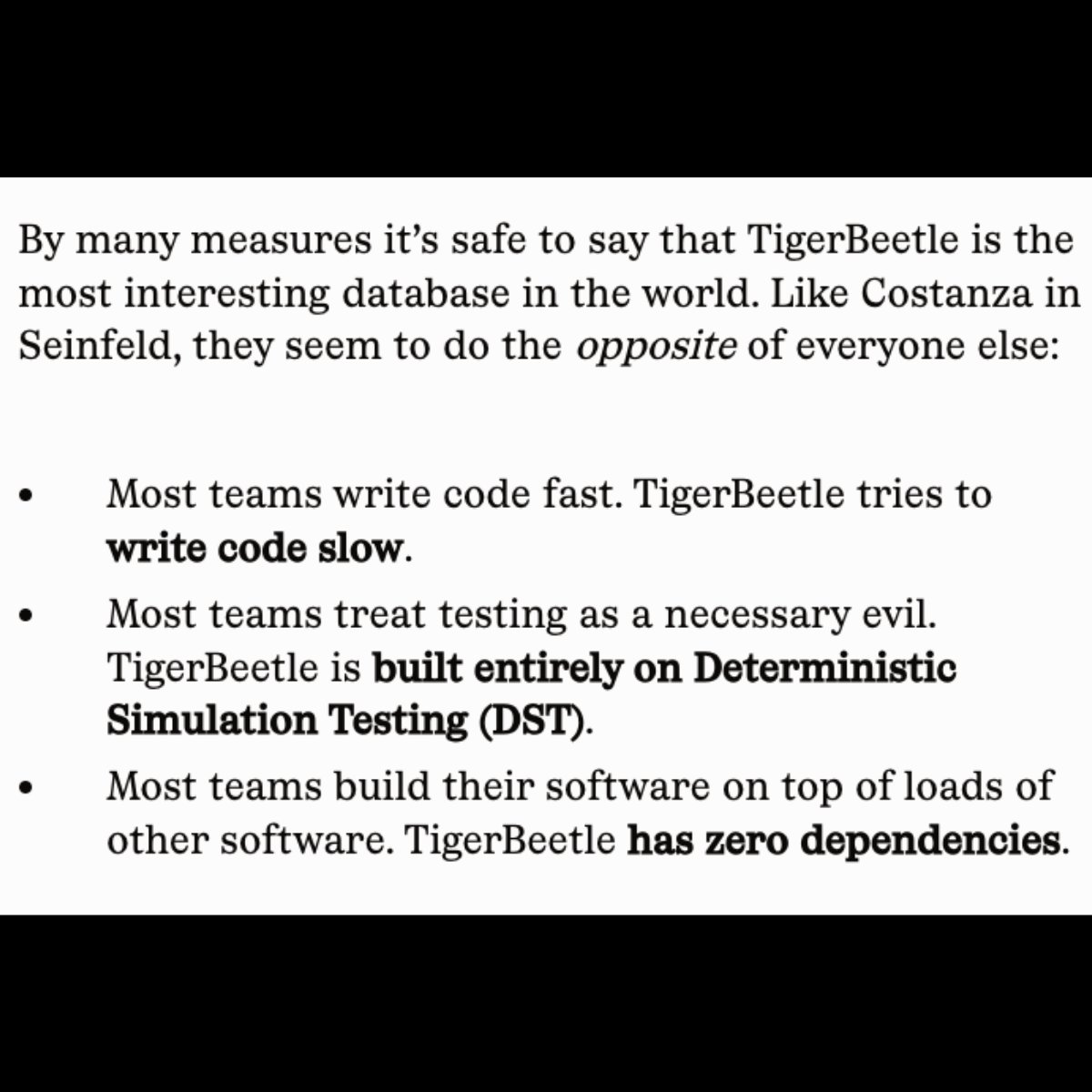 peterahn's tweet image. “In less than a decade, the world has become at least three orders of magnitude more transactional.”
See why Justin Gage of @AmplifyPartners thinks @TigerBeetleDB is the only database that can keep up with the realtime demands of today and the next 30+ years 👇