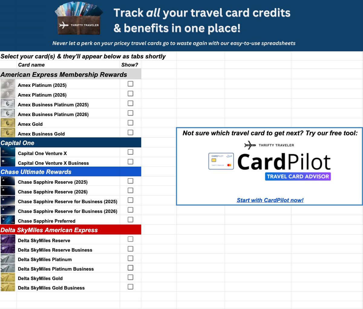 NEW: With big card updates, annual fee increases, and more and more coupons to keep track of, we got tired of complaining and decided to put our heads down and build something:

Keep track of your travel credit cards in one, easy-to-use ... and FREE tool!