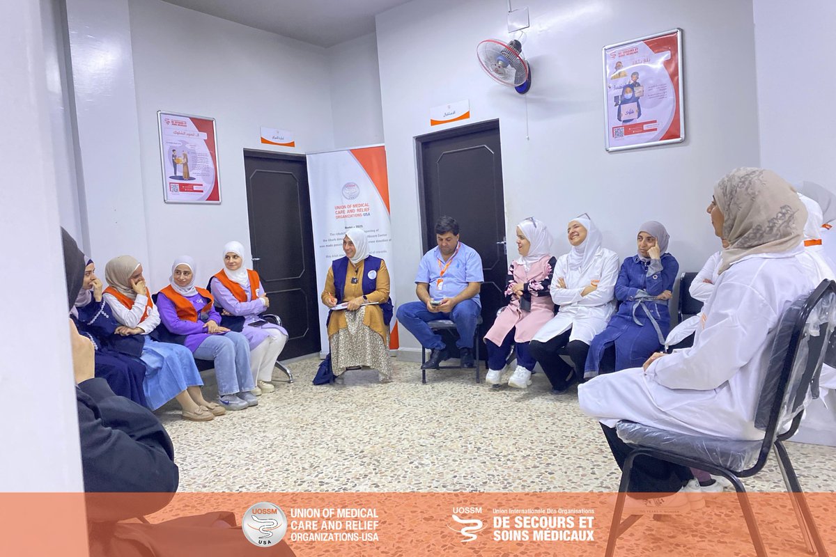 UOSSMUS's tweet photo. Our VP, Dr. Khaula Sawah, visited Gharb Almashtal PHC in Hama — part of #UOSSM’s PIONEER Initiative to rebuild #Syria’s healthcare system. 
📊 Monthly impact: 2,000+ medical services 350 mental health services 
Syria is broken &amp; bleeding — but together, we will rebuild &amp; heal🧡. https://t.co/14NnLHPHLf