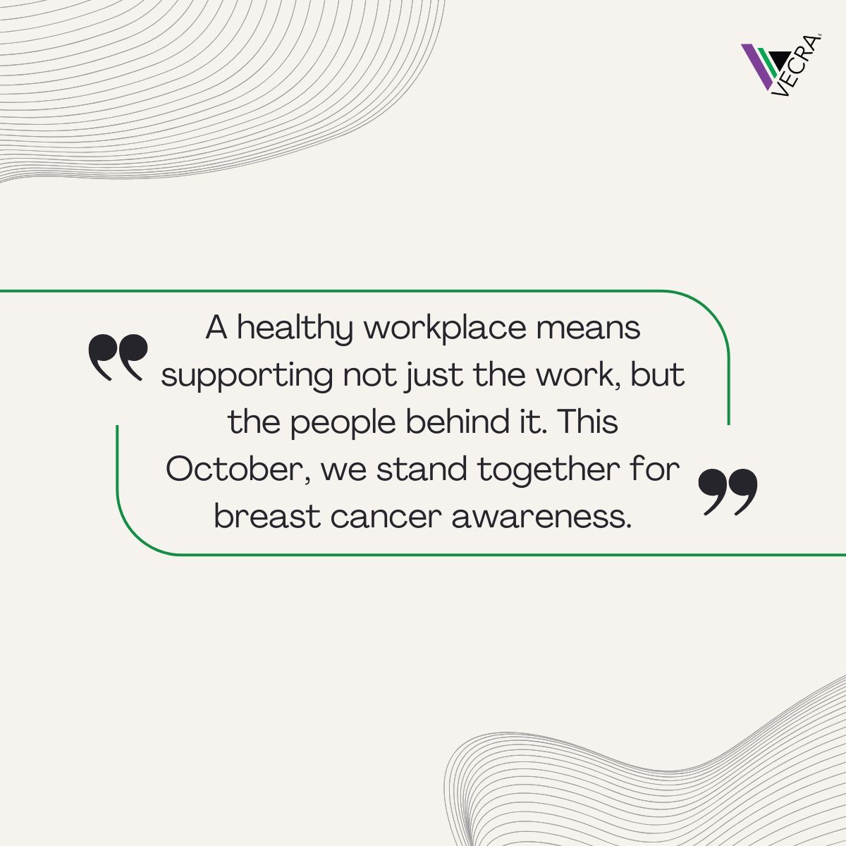 vecrainc's tweet image. A healthy workplace means supporting not just the work, but the people behind it. This October, we stand together in raising awareness and honoring the strength of those impacted by breast cancer. 💗

#BreastCancerAwareness #SupportAtWork #VECRA
