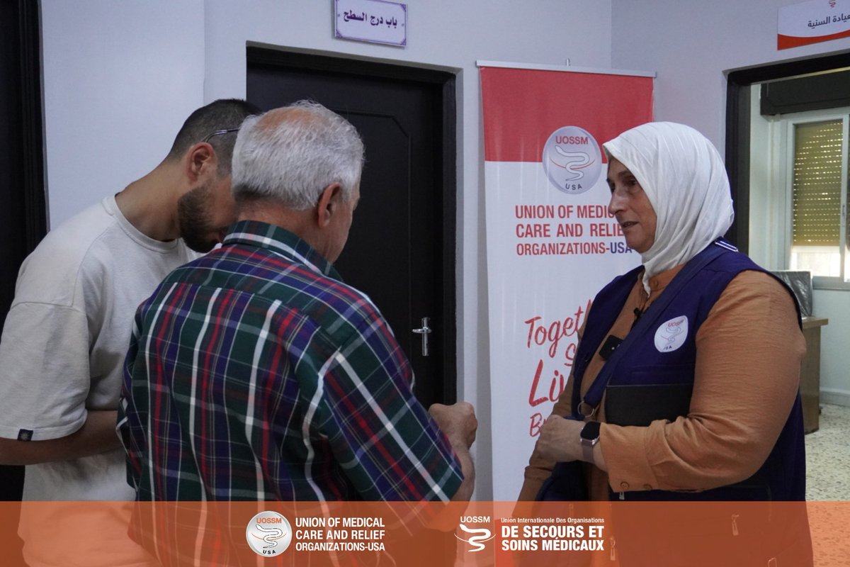 Our VP, Dr. Khaula Sawah, visited Gharb Almashtal PHC in Hama — part of #UOSSM’s PIONEER Initiative to rebuild #Syria’s healthcare system. 
📊 Monthly impact: 2,000+ medical services 350 mental health services 
Syria is broken &amp; bleeding — but together, we will rebuild &amp; heal🧡.