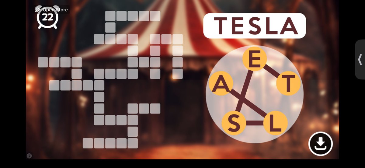 MarcDenlinger's tweet image. Unfortunately, Wordscapes doesn’t recognize “TESLA” as a word for its puzzle.