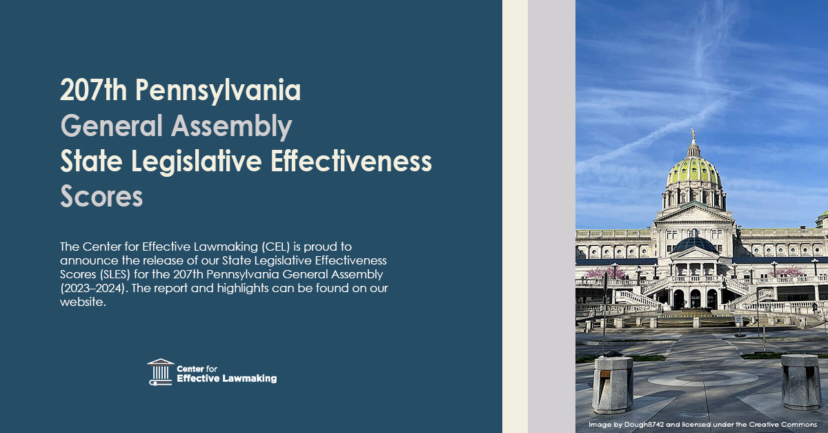 The CEL is proud to announce the release of the 207th Pennsylvania General Assembly SLES scores. For more information about the scores and to access them, please visit our website.

Link: tinyurl.com/2t7bak44