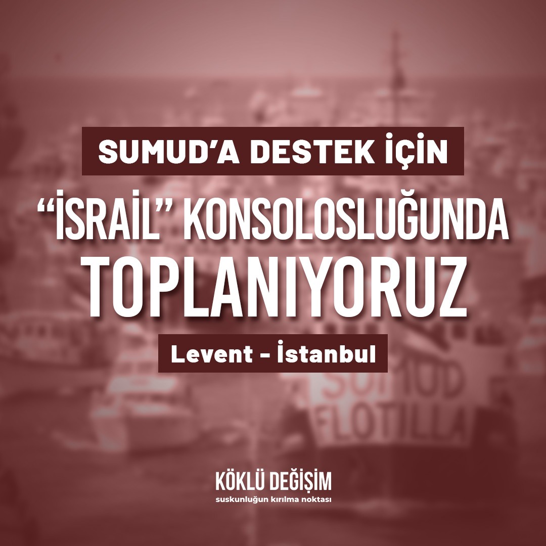 Sumud filosuna sahip çıkmak için işgalci Yahudi varlığının şer yuvasında toplanıyoruz .