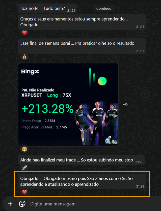 Quando uma imagem vale mais de o que mil palavras 😍. aluno de dois anos praticando o que aprendeu e me mostrando os resultados #gratidao #prosperidade #criptomoedas
