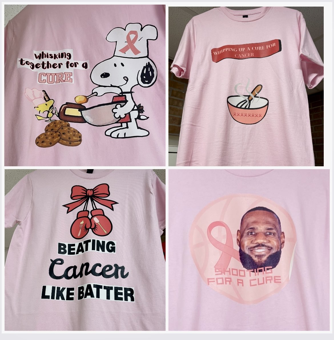 Digital Media and Culinary Arts teamed up to design and print tshirts for our “Cooking Up a Cure For Cancer” campaign. The shirts will hang in the halls of the Career-Tech Center throughout the month of October in support of Breast Cancer Awareness.👚🩷 #curecancer #tpsd #CTE