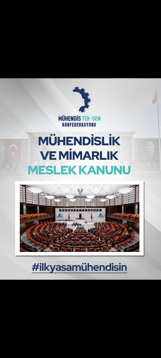 Mühendislik Kanunu Teklifi: Hakkımız, Geleceğimiz, Onurumuz!
<a href="/RTErdogan/">Recep Tayyip Erdoğan</a> 
<a href="/TBMMGenelKurulu/">TBMM Genel Kurulu</a> 
<a href="/MuhTekSen_Konf/">Mühendis Tek-Sen Konfederasyonu</a> 
<a href="/KaMuhEnerjiSen/">Kamu Mühendisleri ENERJİ Sendikası</a> 

#ilkyasamühendisin
