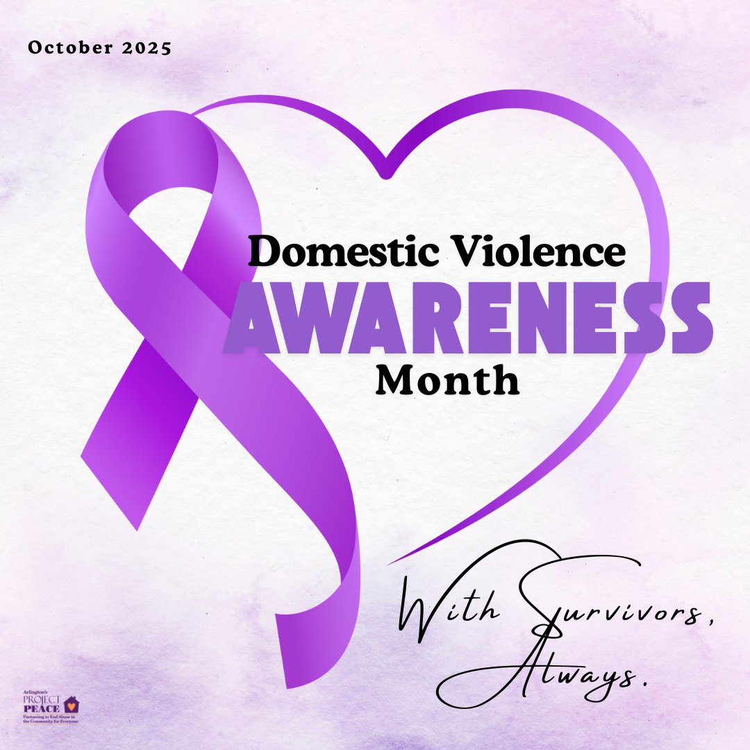October is Domestic Violence Awareness Month (DVAM)! This year's theme is "With Survivors, Always." 💜Together, we can build a community free from violence. Join us in standing with survivors, always.

Visit our webpage to learn more: arlingtonva.us/Government/Pro…