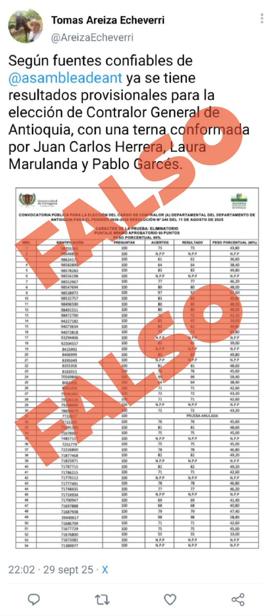 asambleadeant's tweet photo. 🚨La Asamblea Departamental de Antioquia informa:
que la información que circula en redes es falsa.👇 https://t.co/6Bb94PbGdW
