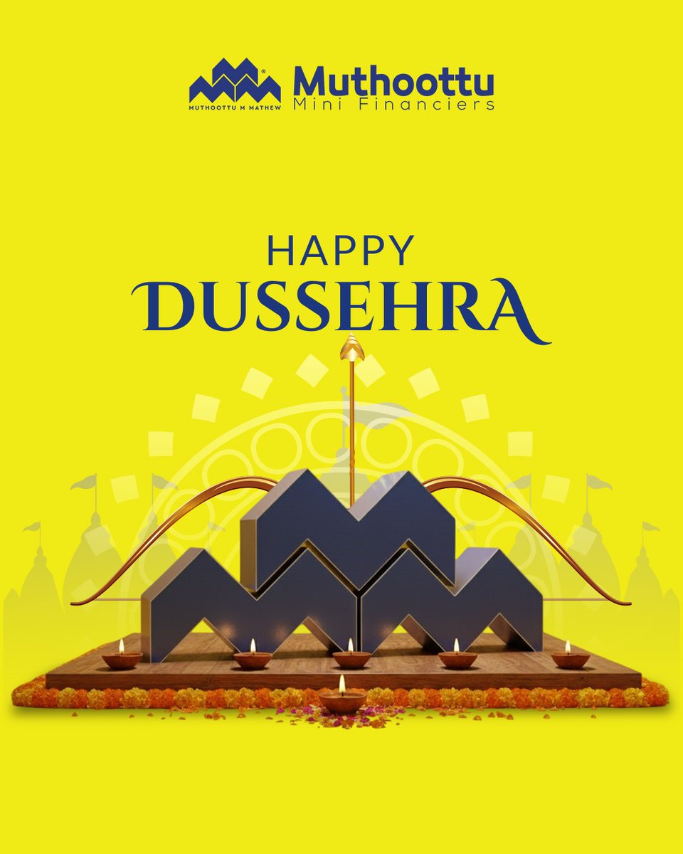 MuthoottuGroup's tweet photo. Celebrate the triumph of good over evil with Muthoottu Mini Financiers! May this Dussehra bring you prosperity, joy, and new beginnings.
.
.
#Dussehra #VijayaDashami #Navratri #FestivalsOfIndia #MuthoottuMini #MuthoottuYellow #muthoottuminifinanciers https://t.co/QSsNRj9qXn