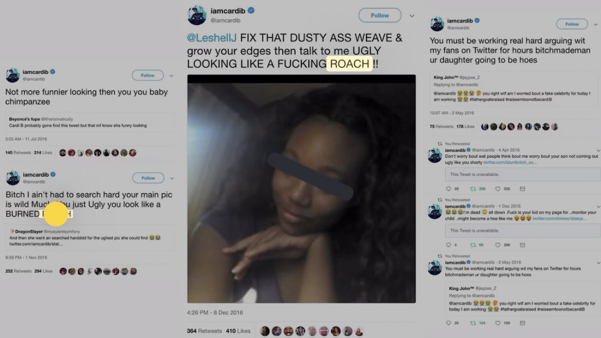 HT0WNBARBIE's tweet photo. @NICKIMINAJ @iamcardib YOU ACT INNOCENT BECAUSE THE PUBLIC PAID A BLIND EYE. https://t.co/3Ob28OnVTQ