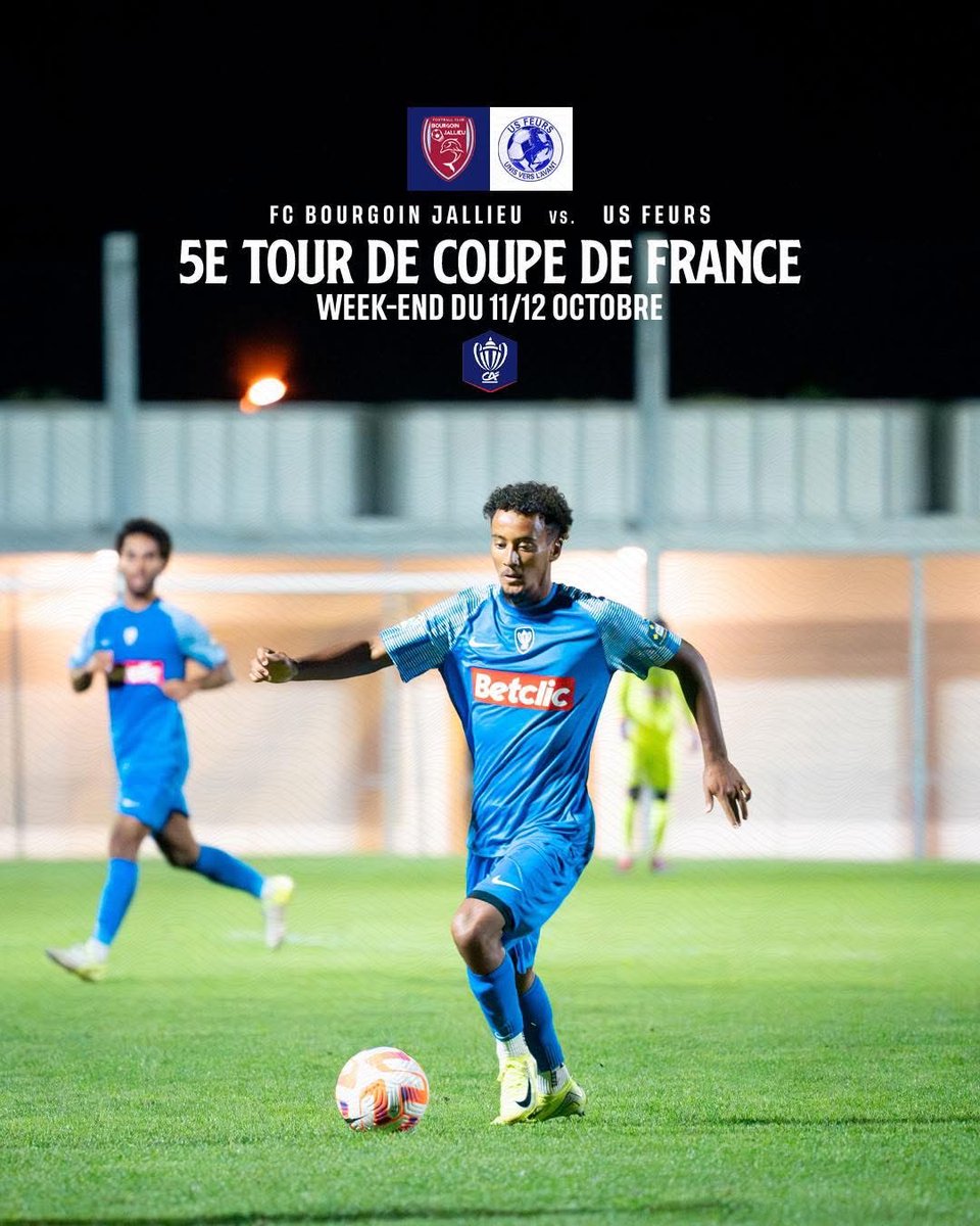 𝐂𝐨𝐮𝐩𝐞 𝐝𝐞 𝐅𝐫𝐚𝐧𝐜𝐞

🐬 Comme la saison passée, nos Ciel &amp; Grenat affronteront l’US Feurs pour leur 5e tour de Coupe de France

🏠 Une rencontre qui se déroulera cependant cette fois-ci à domicile ! 🔥

🗓️ WE du 11/12 Octobre