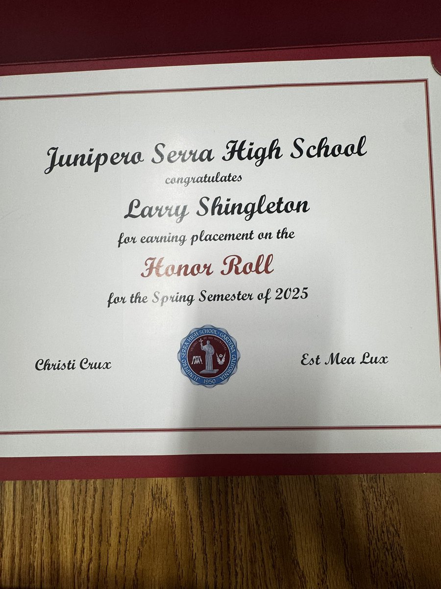 Smart on the field, and in the classroom. Blessed to have been recognized within my schools Honor Roll #football #studentathlete <a href="/CoachDMinor/">Coach Minor/Coach D</a> <a href="/Jwoull87/">Jackson Woullard</a> <a href="/CoachPlycon/">Stephen Pliaconis</a> <a href="/Serra__Football/">Serra Football</a>
