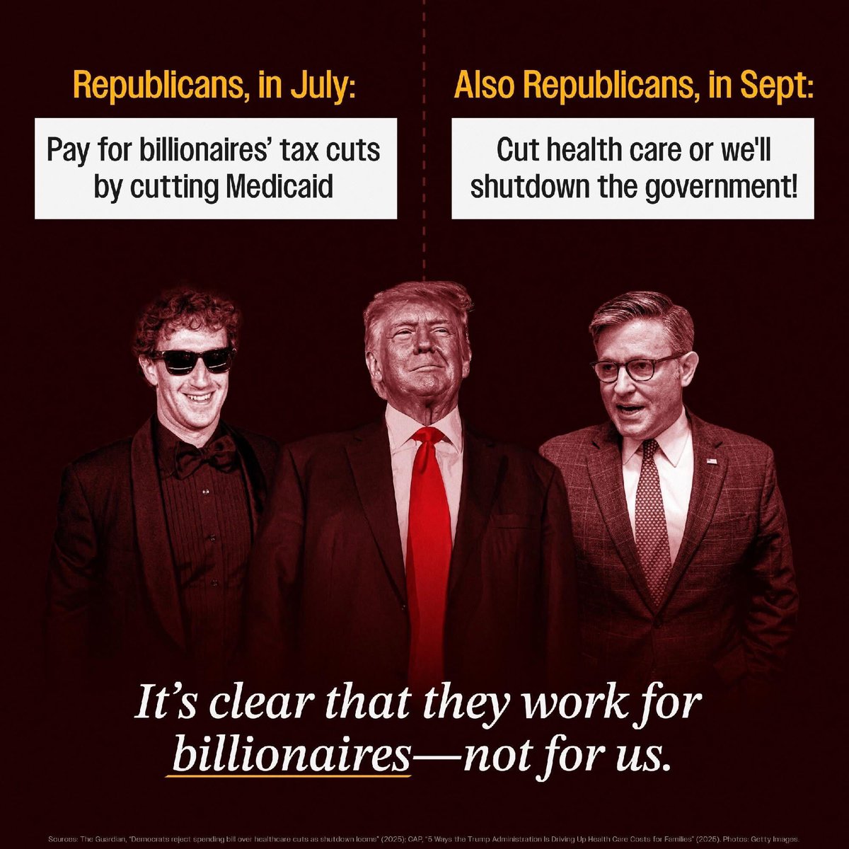 Republicans want to rip away healthcare from millions of Americans to pay for tax cuts for billionaires — and the GOP has forced a government shutdown to do it.

#Trump  #Republicans  #Shutdown  #TaxBreaks