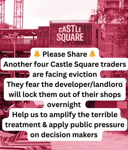 ShapeCoalition1's tweet photo. URGENT! @LatinElephant are reporting that four Castle Square traders have been locked out of their shops by miserable Elephant &amp; Castle developers Get Living / Delancey! 

This is just more of the same terrible treatment traders at the temporary Castle Sq have endured for years! https://t.co/KREfBaszEa