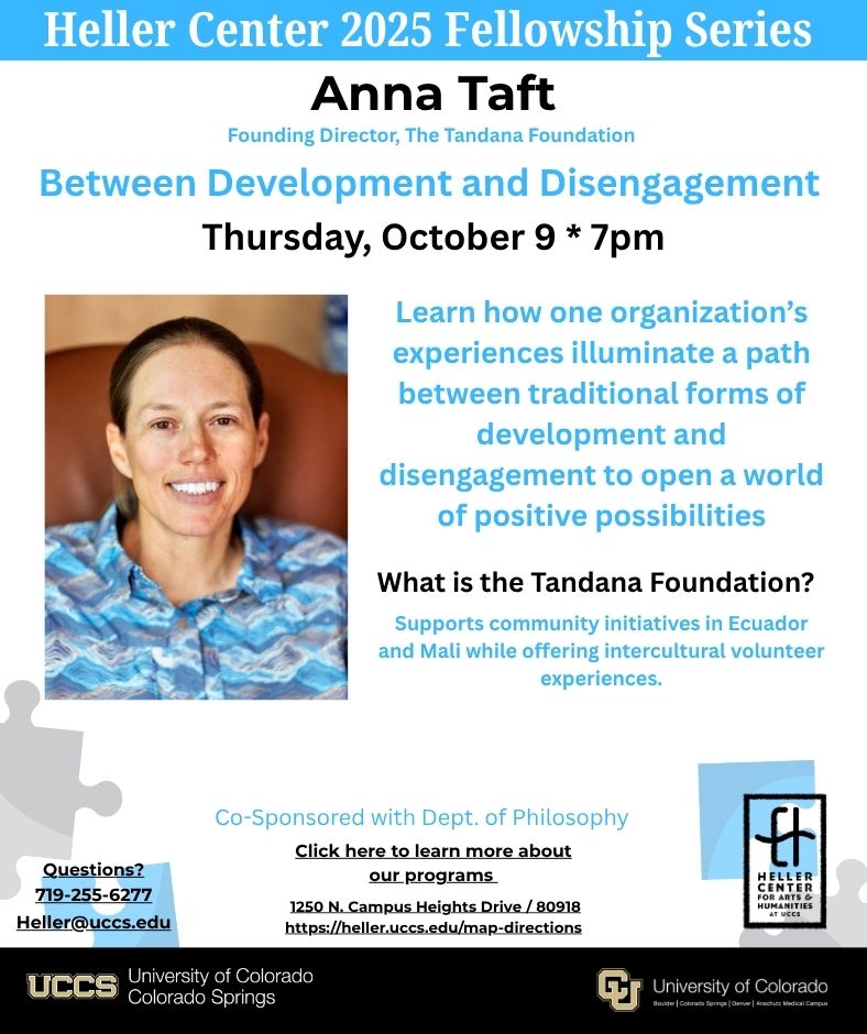 hellercenter's tweet photo. Optional reading for more information about Taft and her work: https://t.co/QQXR03QVj1

Event is free and open to the public.

Questions? 719-255-6277
https://t.co/0e0bYyWXoS
https://t.co/2116lbL5bg https://t.co/WPwk11w08M
