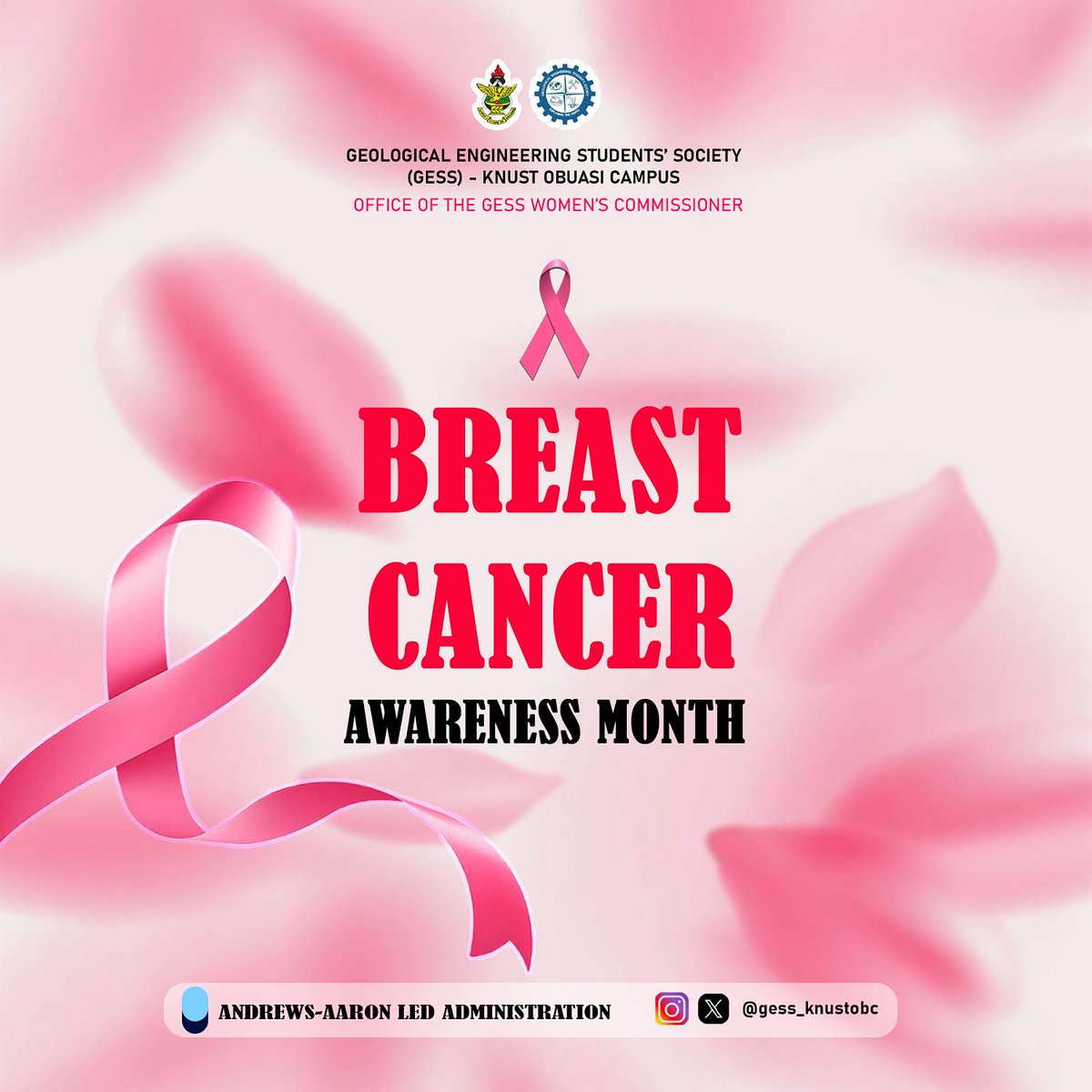 gess_knustobc's tweet photo. 🌸October is here againnnnn!!!

Stay tuned🙂‍↔ as we keep you updated on the latest happenings concerning breast cancer awareness 🎀 
United for Hope, Fighting for a Cure💪

Together We Rise Against Breast Cancer.🎗️
#Awareness Saves Lives Early Detection Matters.🎗️ https://t.co/Tmts6MxHqx