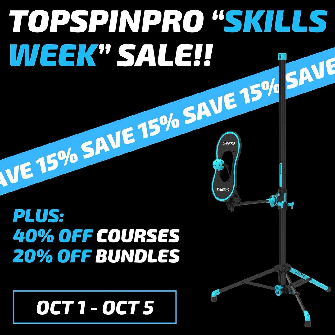pbtopspinpro's tweet photo. Our “Skills Week” is here and you can save up to 40% now! Link in bio or head to https://t.co/pwBlrZEVhE ⬆️
-
-
#pickleballtopspinpro #topspinpro #pickleball #pickleballtraining https://t.co/tX9bPgAYOc