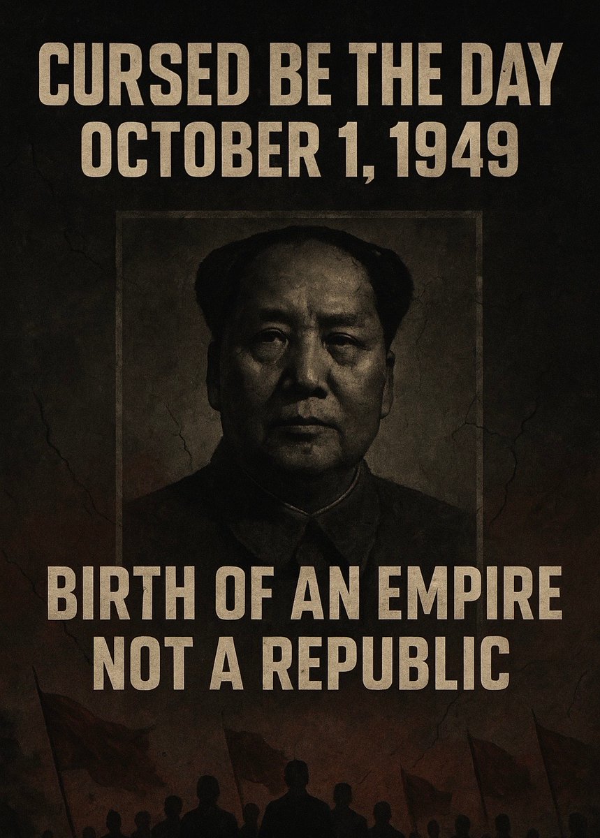 October 1, 1949 did not mark the birth of a “People’s Republic of #China.” It marked the rise of a ruthless, blood-soaked empire.

Because just 11 days after its founding, on October 12, 1949, China had already launched a military invasion starting its colonial occupation of the
