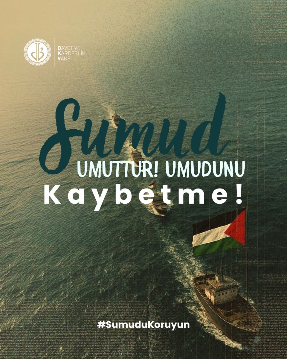 Dünyaya ses veriyoruz: Yardım gemilerine dokunma!
 We are giving our voice to the world: Do not touch the aid ships!
#Sumudukoruyun
#FreePalestine
#MyAgendaSumud