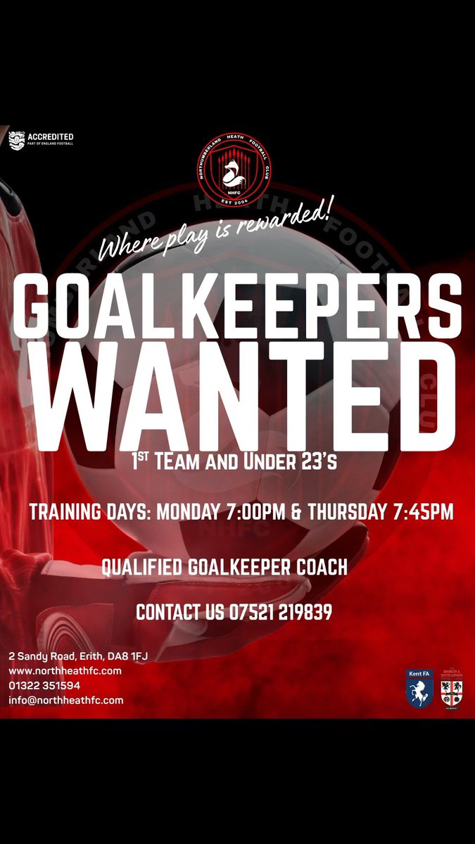 We are seeking a talented goalkeeper to join our ambitious team. We’re on an exciting journey.

A keeper with experience at Step 5 or 6 would be what we are looking for.

Benefits: 
- 2 weekly training sessions
- Dedicated Goal keeper Coach
- Decent training facilities 
- VEO