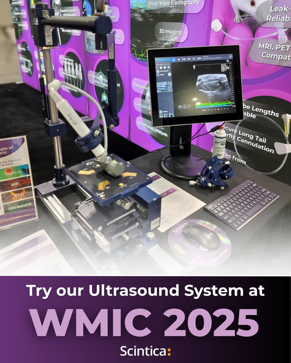 Scintica (@scinticainst) on Twitter photo 🎉 At #WMIC2025?
Stop by Booth 201 to see the Prospect T2 Ultrasound System in action and meet our experts!
#UltrasoundImaging #PreclinicalResearch #ProspectT2 #Scintica 🎉 At #WMIC2025?
Stop by Booth 201 to see the Prospect T2 Ultrasound System in action and meet our experts!
#UltrasoundImaging #PreclinicalResearch #ProspectT2 #Scintica