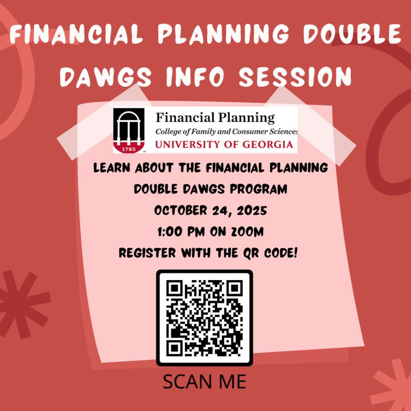 ugafhce's tweet photo. Come Learn about the Double Dawgs Financial Planning pathways for students at the University of Georgia!
https://t.co/xpbYvsMMqQ
#ugafinancialplanning #CFPPRO #uga #GoDawgs https://t.co/BkFDUBwM5G
