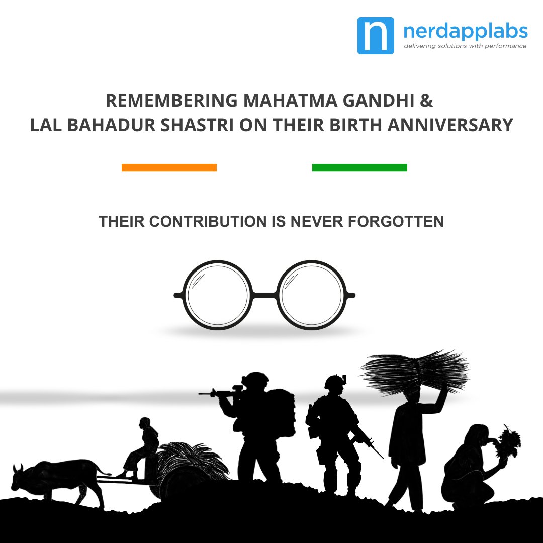 nerdapplabs's tweet image. Honoring the legacy of Mahatma Gandhi Ji & Lal Bahadur Shastri Ji – timeless values of honesty, simplicity, and selfless service that inspire leadership at every level. #GandhiJayanti #ShastriJayanti #Leadership #Integrity #Values #nerdAppLabs #India