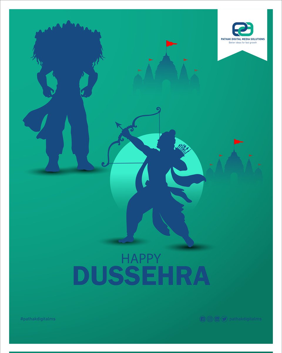 pathakdigitalms's tweet photo. On this Dussehra, let’s burn all our worries and welcome happiness, positivity, and new beginnings. Wishing you and your family a very Happy Dussehra! 
#pathakdigitalms #viral #followers #festival #happydussehra #dussehra #lordram #navratri #pathakdigitalmediasolutions #facebook https://t.co/226aVQhROu