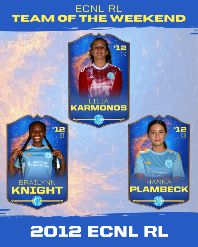 🚨 GIRLS ECNL RL TOTW 🚨

The girls teams were back in action This past weekend, hosting Florida Kraze Krush and Orlando City at the FSU Rec Sportsplex! 
These players were selected by their Coaches to be Team of the Weekend.
#TOTW
#FLClubLeagues #SportingTLH
#TallahasseeSoccer