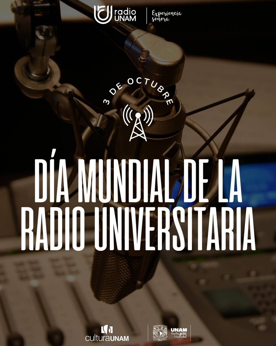 #RadioUNAMRecuerda que hoy es el #DíaMundialDeLaRadioUniversitaria 📻✨
Celebramos estos espacios que amplifican voces diversas, comparten saberes y promueven el pensamiento crítico.
Nuestro reconocimiento a todas las emisoras hermanas 🎙️✨