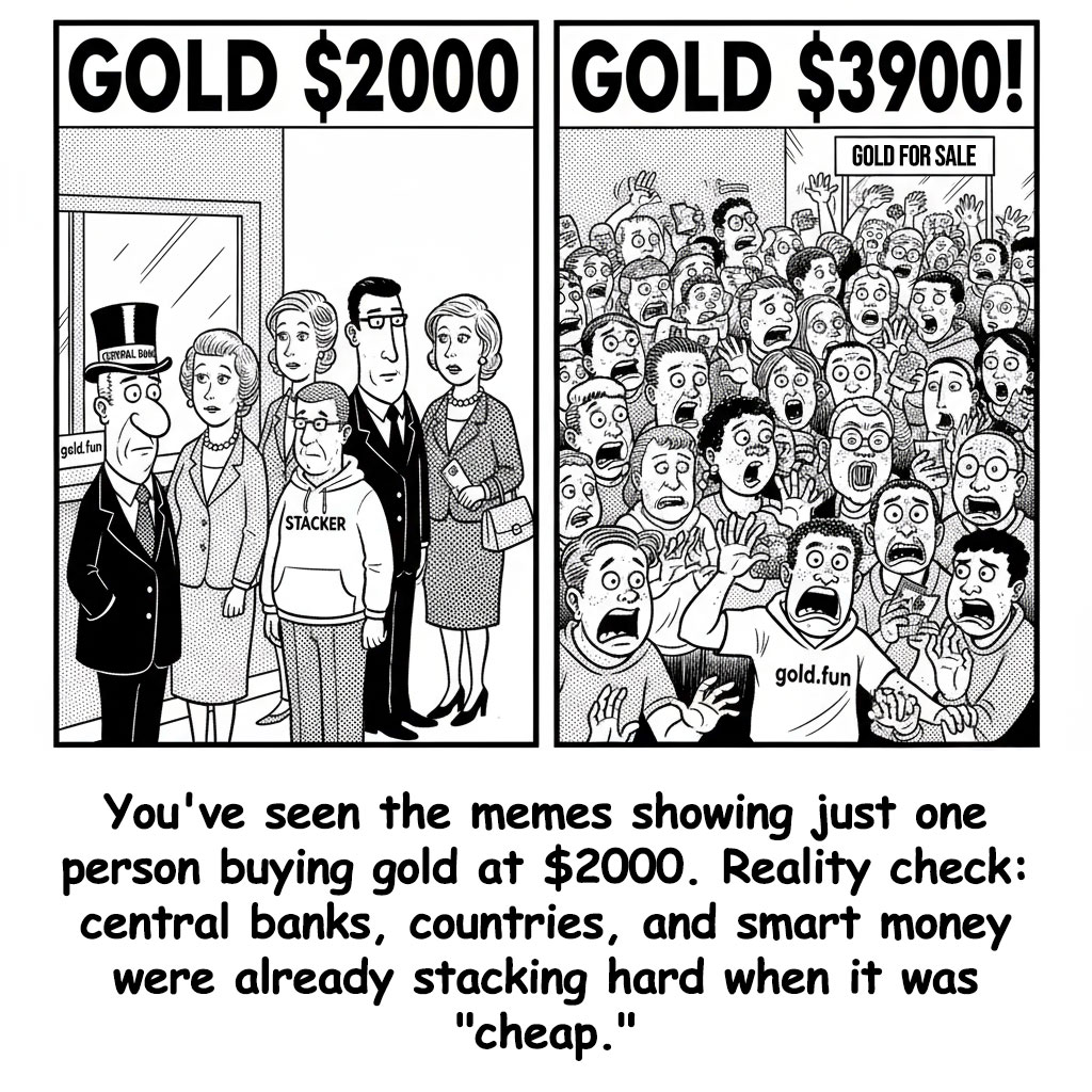 Golddotfun's tweet photo. When #gold was $2000, "they" told you it was boring.
Meanwhile, central banks, countries, and the wealthy were quietly accumulating.
Now at $3900? Suddenly everyone's a believer. Classic.
#GoldInvestment #MarketPsychology #GoldStandard #WealthBuilding #golddotfun https://t.co/ifrGbl9tgw